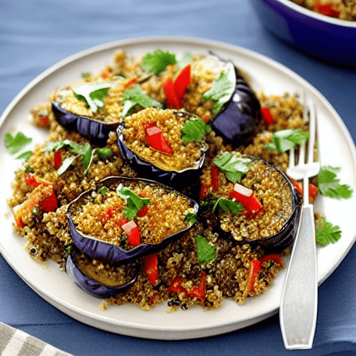 Crispy Baked Eggplant with Quinoa