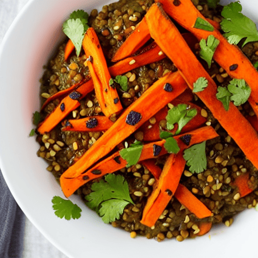 Crispy Sweet Potato and Lentil Bowl