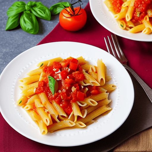 Pasta con i Pomodori e Salsa di Ricotta
