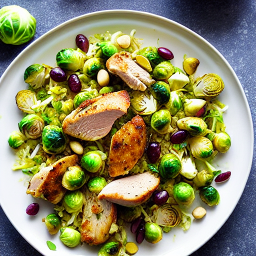 Halal Chicken and Brussels Sprouts Salad