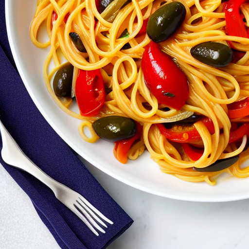 Pasta con Peperoni e Olive