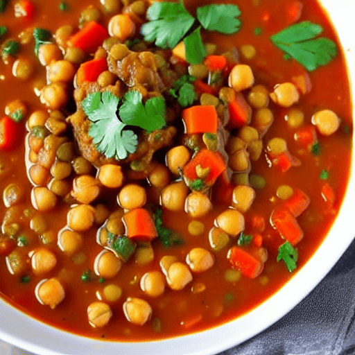 Spicy Lentil and Chickpea Stew with Vegetables