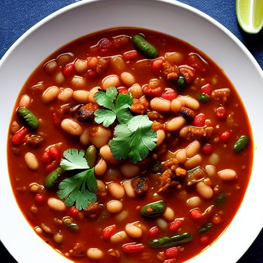 Savory Vegetable and Bean Chili Bowl with Rice and Spices