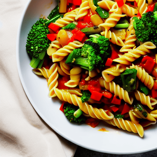 Pasta con le Verdure e Salsa di Soia