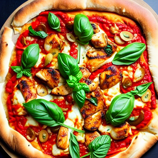 Basil Chicken Pizza