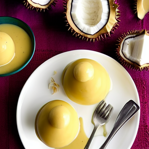 Coconut and Durian Dessert