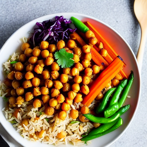 Roasted Vegetable and Rice Bowl with Chickpeas