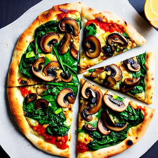 Mushroom and Spinach Pizza