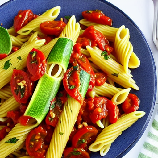 Pasta con le Zucchine e Salsa di Pomodoro Secchi
