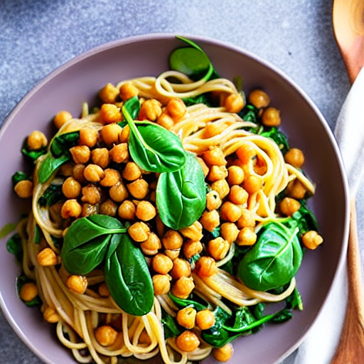 Pasta with Chickpeas and Spinach