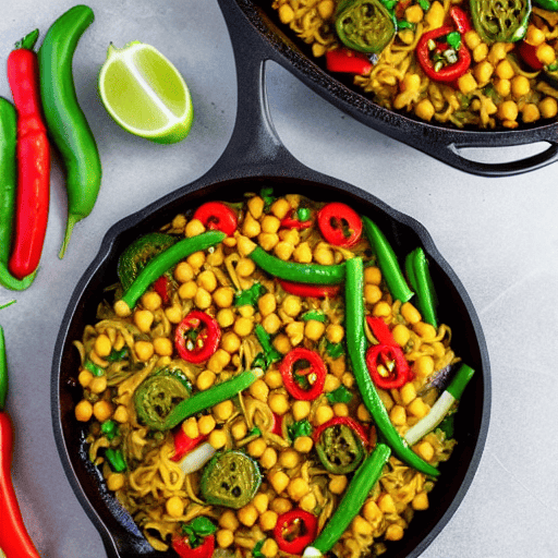 Vegetable and Chickpea Noodle Bake Stir-Fry Casserole