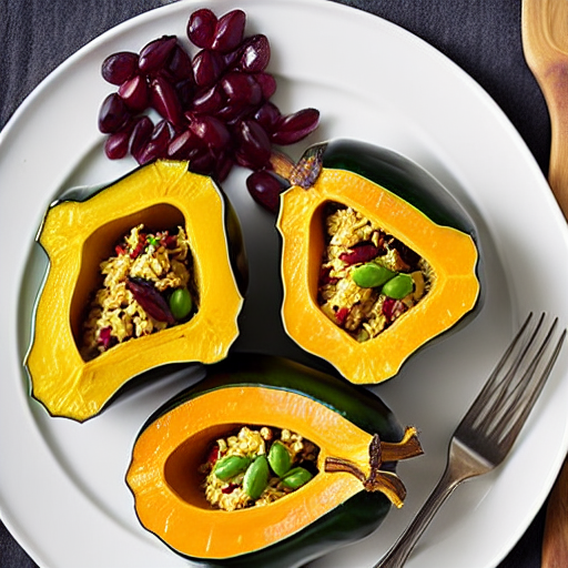 Vegetable and Cheese Stuffed Acorn Squash