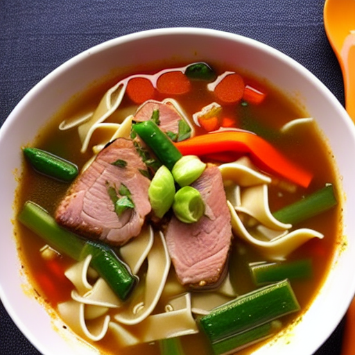 Pork and Vegetable Noodle Soup