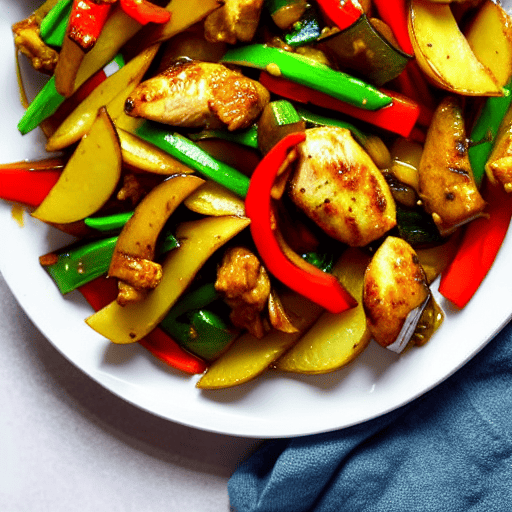 Halal Chicken and Potato Stir-Fry