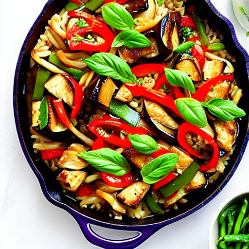 Halal Chicken and Eggplant Bake Stir-Fry