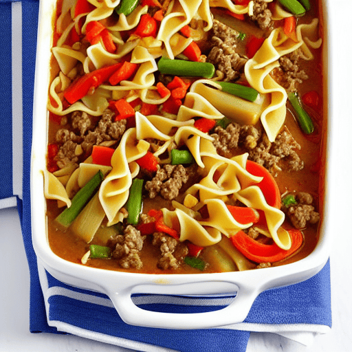 Beef and Vegetable Casserole Bake Noodle