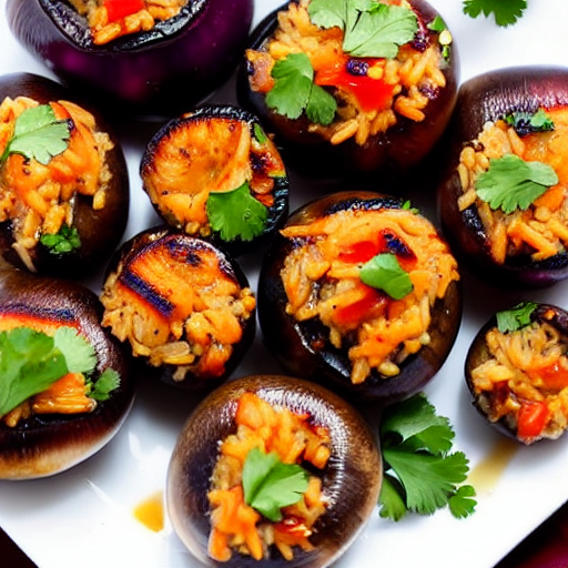Halal BBQ Stuffed Mushrooms