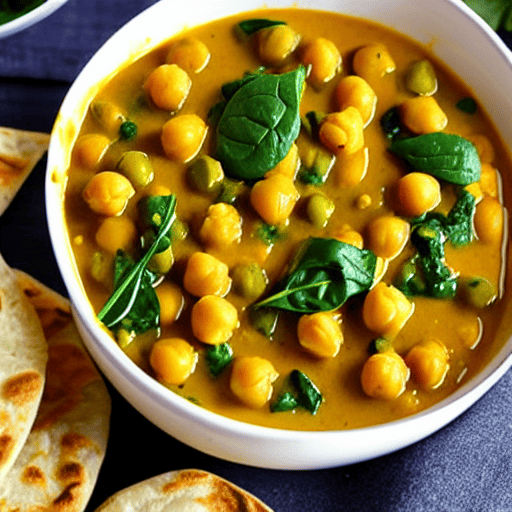 Chickpea and Spinach Curry with Chickpeas