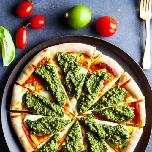 Pesto and Veggie Pizza