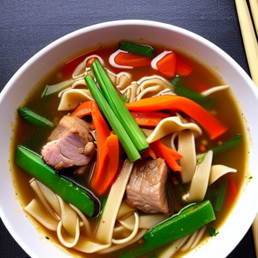 Pork and Vegetable Noodle Soup Stir-Fry