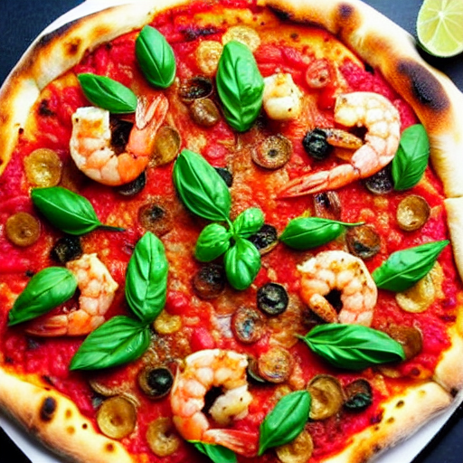 Pizza de Camarones al Ajo