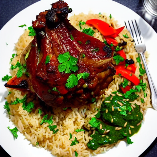 Lamb Shank with Rice