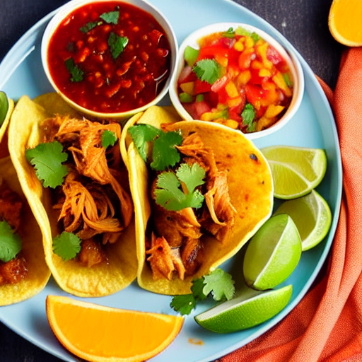Tacos de Pollo en Salsa de Naranja