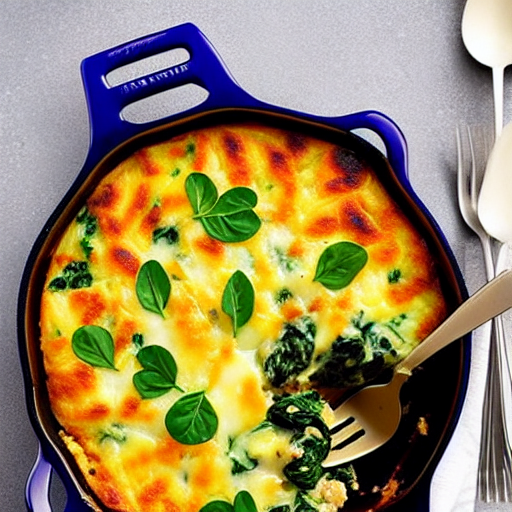 Savory Potato and Spinach Casserole with Cheese