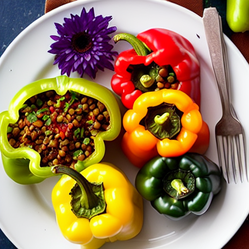 Stuffed Bell Peppers with Lentils