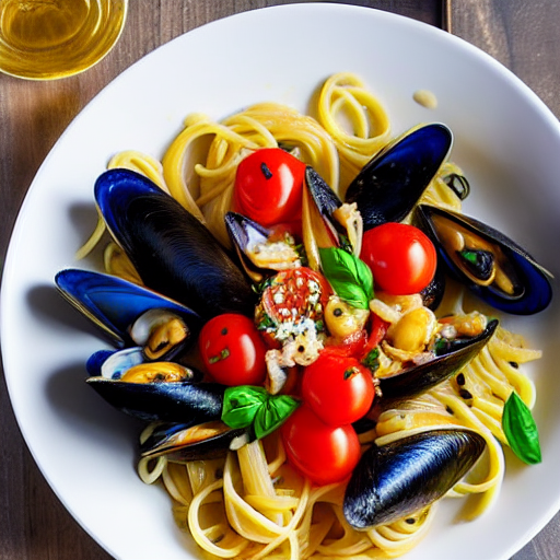Pasta con Cozze e Pomodorini