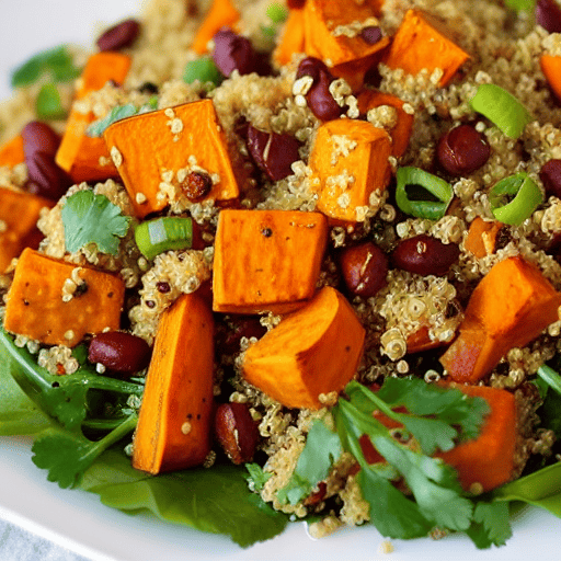 Roasted Sweet Potato and Quinoa Salad with Chickpeas