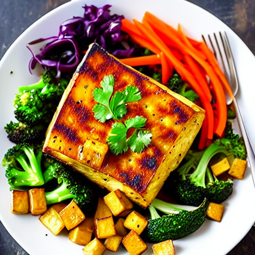 Crispy Baked Tofu and Vegetable Bowl