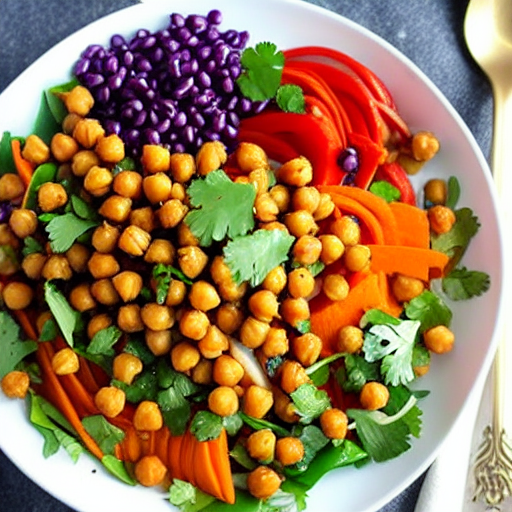 Roasted Vegetable and Lentil Salad with Chickpeas