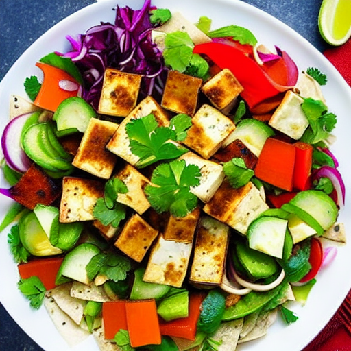 Fattoush with Tofu