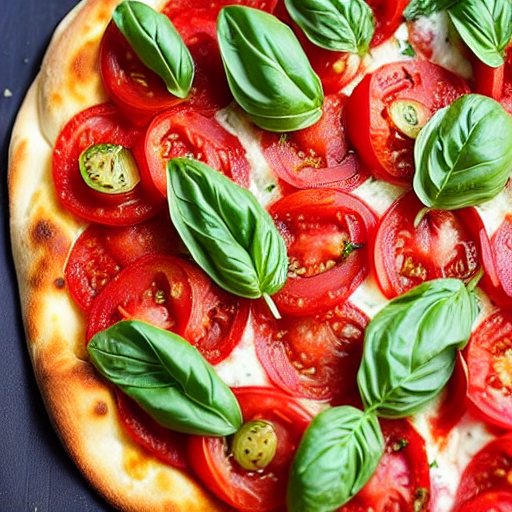Halal Tomato Basil Pizza
