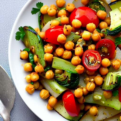 Grilled Vegetable and Chickpea Salad