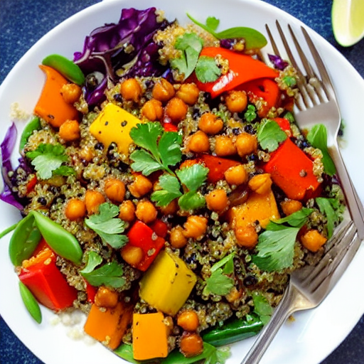 Balsamic Roasted Vegetable and Quinoa Salad with Chickpeas