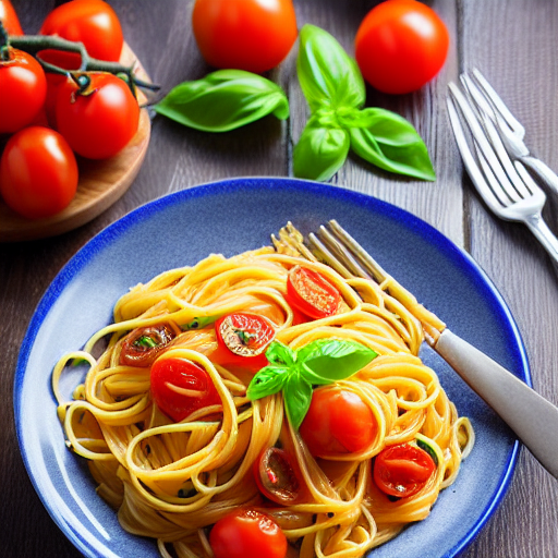 Pasta con Pomodorini e Basilico