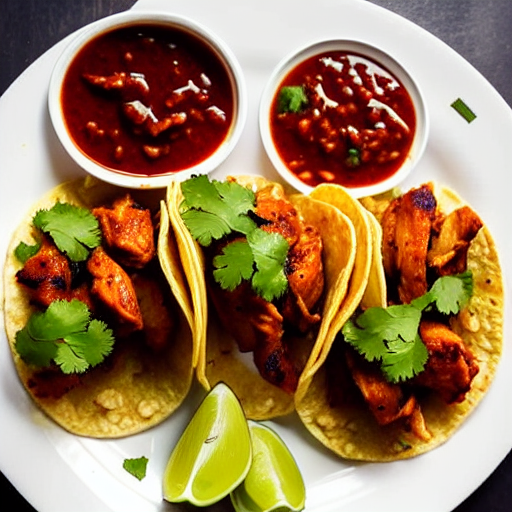 Tacos de Pollo en Salsa de Tamarindo y Cilantro y Jengibre