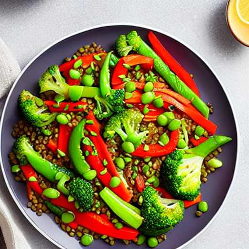 Chicken and Vegetable Stir-Fry with Lentils