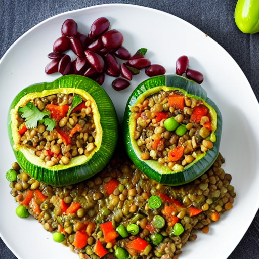 Stuffed Zucchini with Lentils