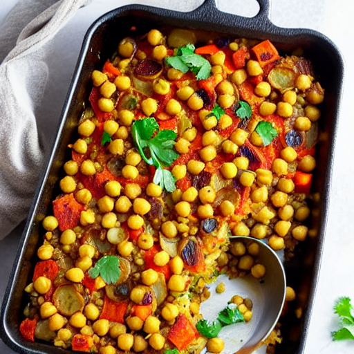 Savory Potato and Vegetable Bake with Chickpeas and Lentils