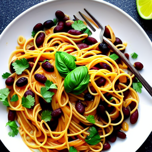 Pasta con Frijoles Negros