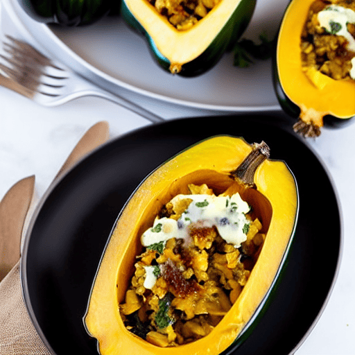 Stuffed Acorn Squash with Cheese