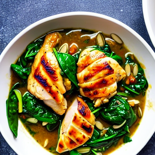 Garlic Chicken with Spinach