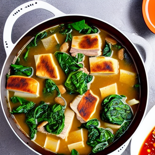 Pork and Spinach Hot Pot