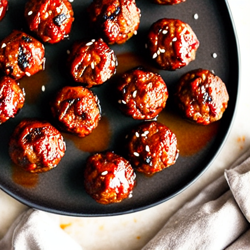 Baked Korean BBQ Meatballs