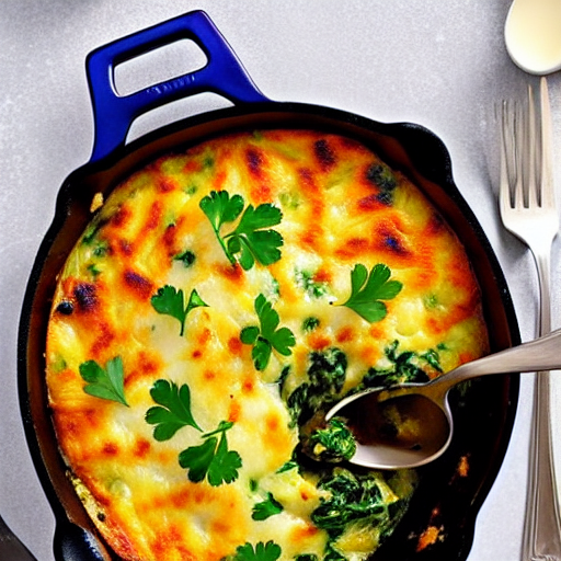 Savory Potato and Spinach Casserole with Cheese and Spices