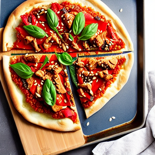 Paleo Sesame Chicken Pizza