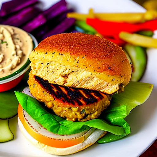 Hummus Chicken Burger